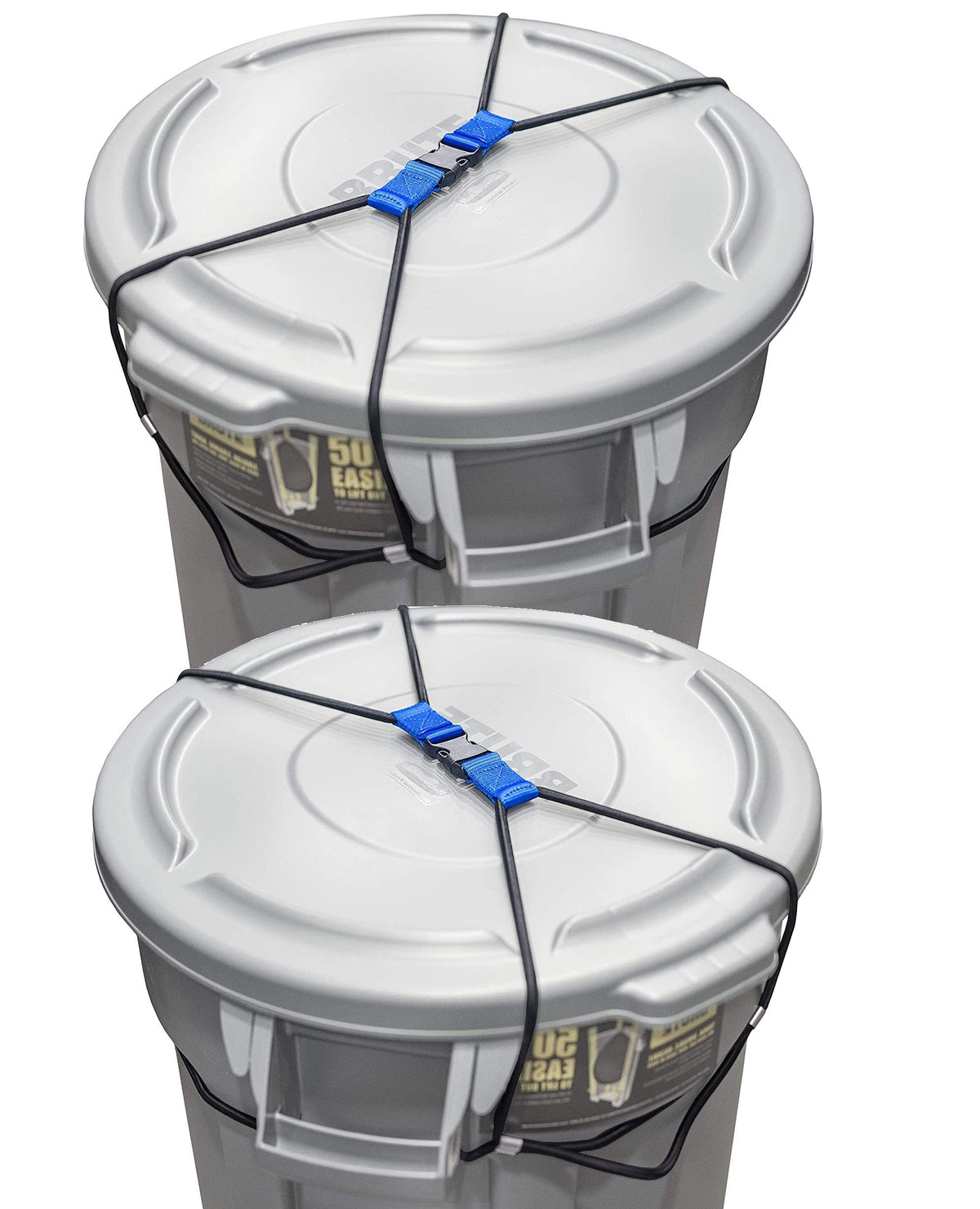 ENCASED TrashLock 2-Pack packaging showing secure lid system for outdoors.