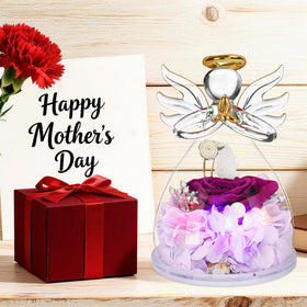 Encavy light-up purple rose angel gift box illuminates a thoughtful present
