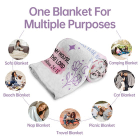 Encoink I Am a Child of God blanket on a couch for relaxing moments.
