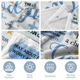 Encoink Christian birthday gift blanket for men with comforting Bible verses