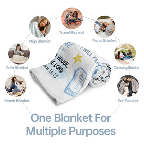 Encoink first communion blanket with Bible verses for blessing moments