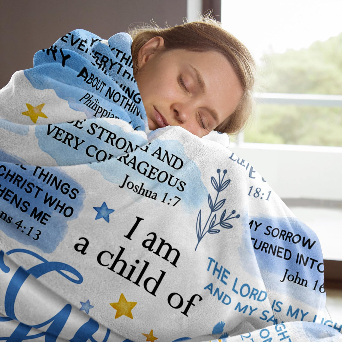 Encoink I Am a Child of God blanket with verses for daily encouragement