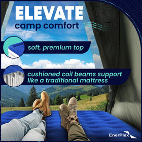 EnerPlex pack-and-go blue air mattress for travel.