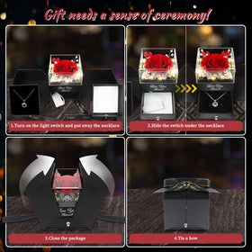 ENERLEAF greeting card included with gift box and rose