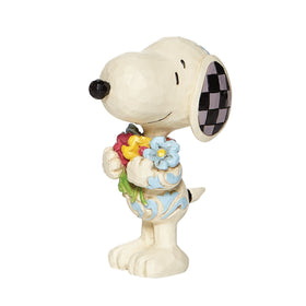 Enesco Snoopy hand-painted stone resin figure with spring bouquet