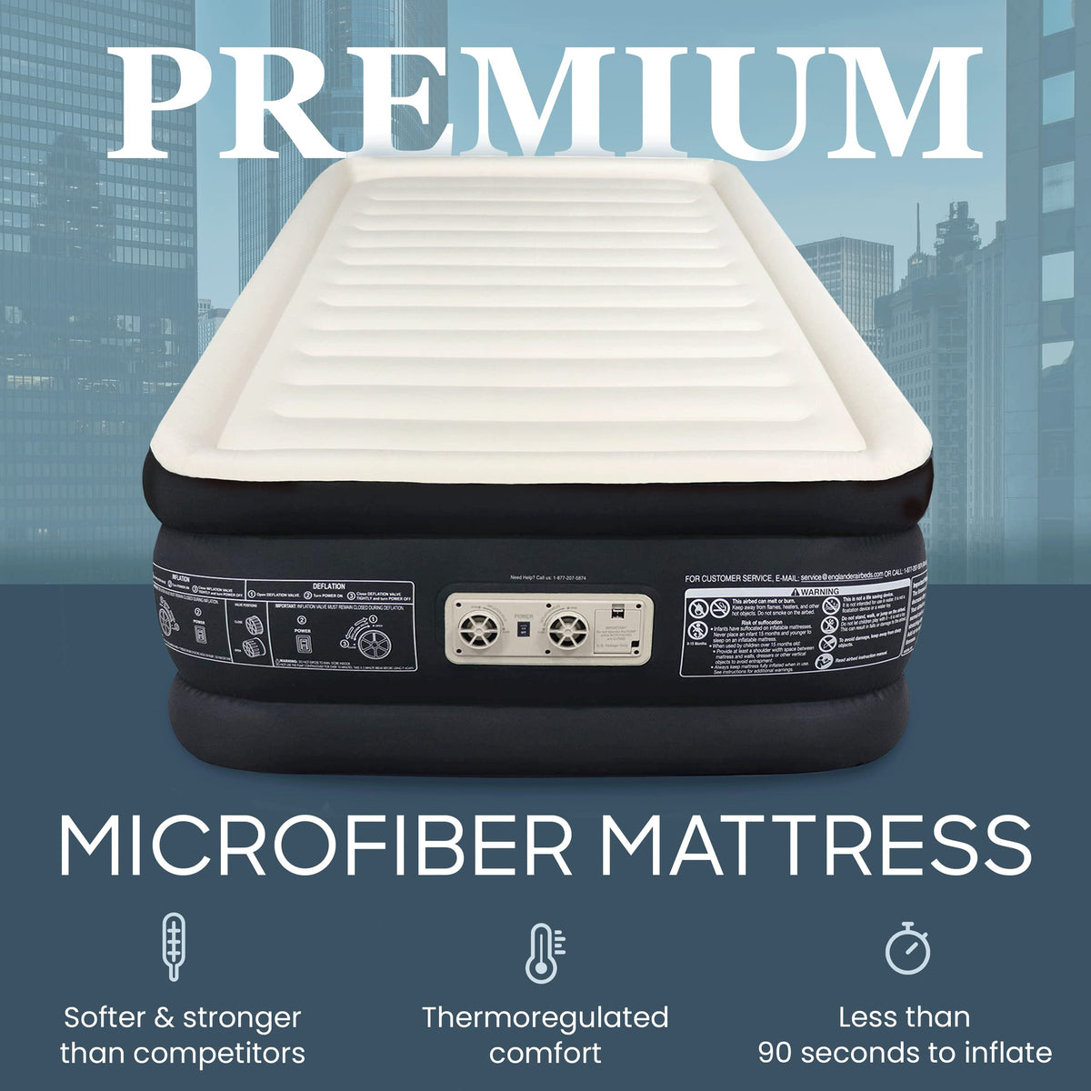 Englander Twin Air Mattress with built-in pump demonstrates quick setup for outdoors.