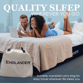 Englander Twin Air Mattress inflates in about 90 seconds.