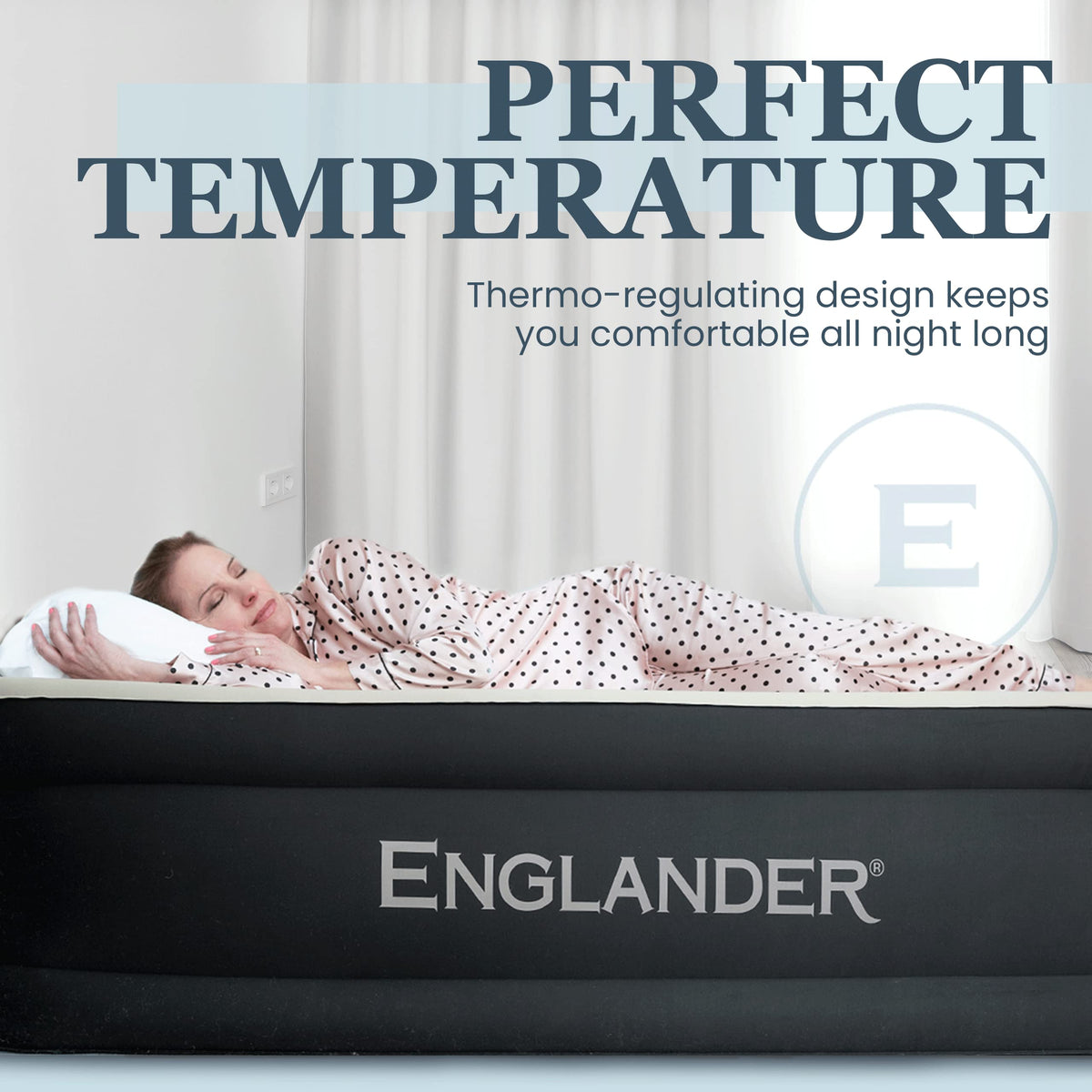 Englander Twin Air Mattress patch kit included for quick field repairs.