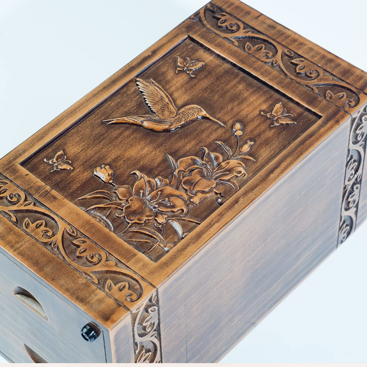 engmvwod urn screw-bottom opening ensures secure closure and easy maintenance