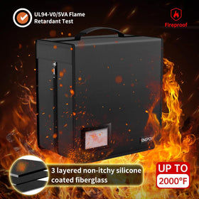ENGPOW Fireproof materials featuring fiberglass and silicone coating for heat resistance.
