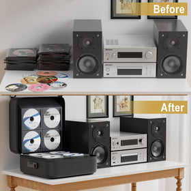 ENGPOW portable CD DVD storage with sturdy handle for on-the-go use