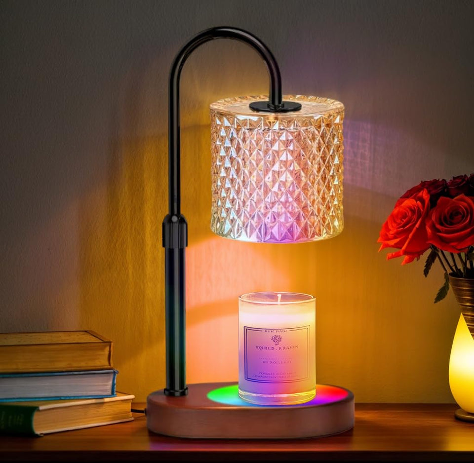 Engpure Candle Warmer Lamp with 8-color LED lights for cozy ambience and scent diffusion.