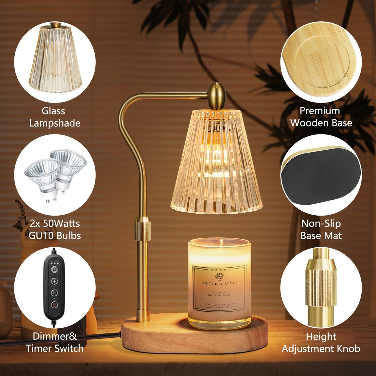 Engpure candle warmer lamp ambient light creates a cozy mood.