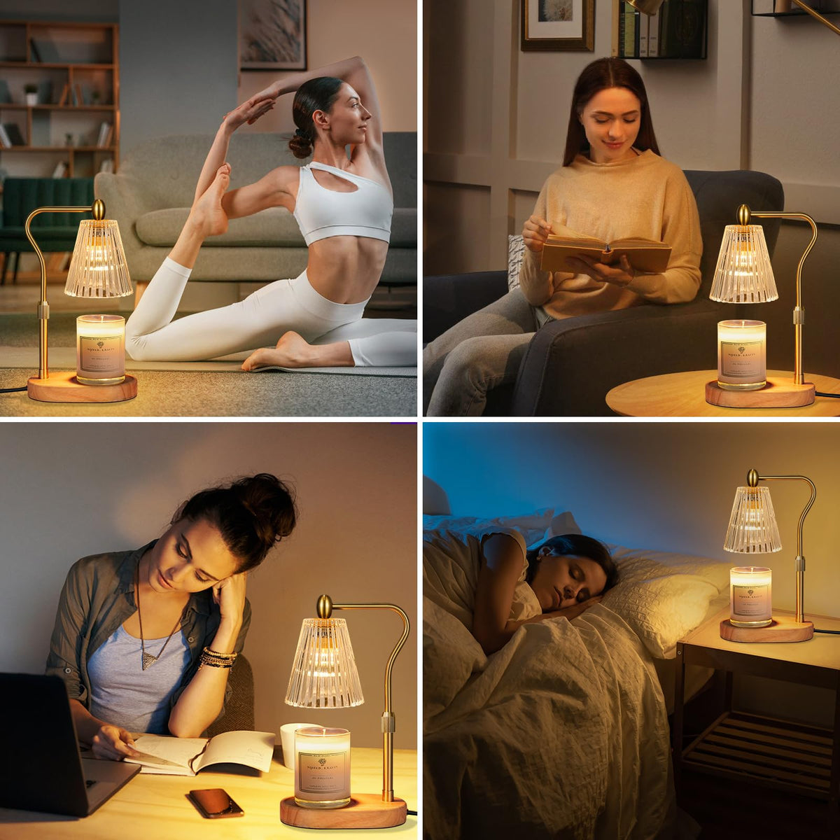 Engpure candle warmer lamp with two bulbs for even heat and fragrance.