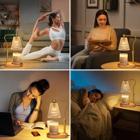 Engpure candle warmer lamp with two bulbs for even heat and fragrance.