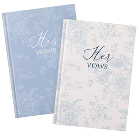 Engrowtic vow book set with blue floral front for lasting vows.