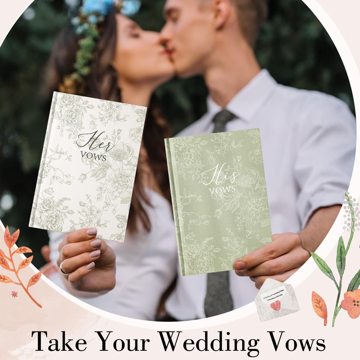 Engrowtic vow book display in gift-ready box for wedding gift idea.