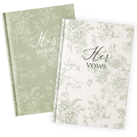 Engrowtic vow book set with green floral cover, timeless keepsake.