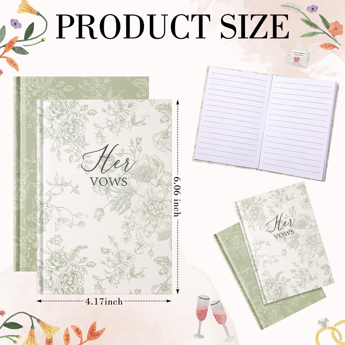 Engrowtic vow book open pages for writing heartfelt vows.