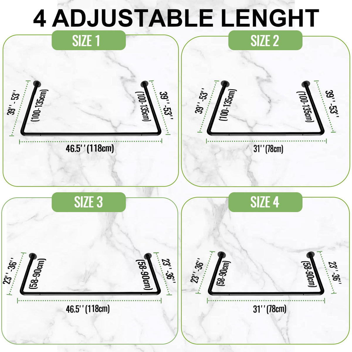 Enicvegw adjustable middle section adapts to varied bath layouts with ease