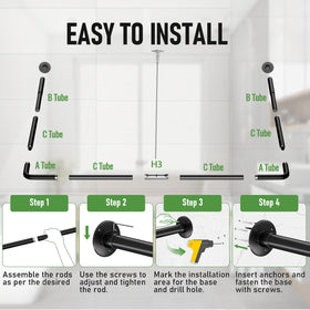 Enicvegw u shape rod with ceiling support shows strong stability in tight spaces
