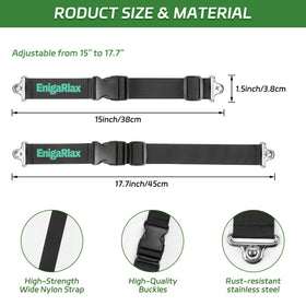Close-up of EnigaRlax nylon straps and stainless hardware for durability