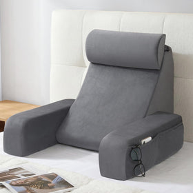 ENITYA 19-Inch back support pillow with attached arms for stable lounging