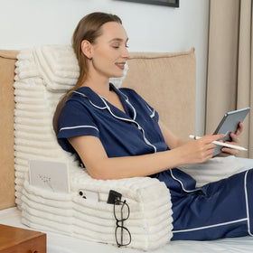 ENITYA back pillow 2-layer foam structure supports upright posture during reading.