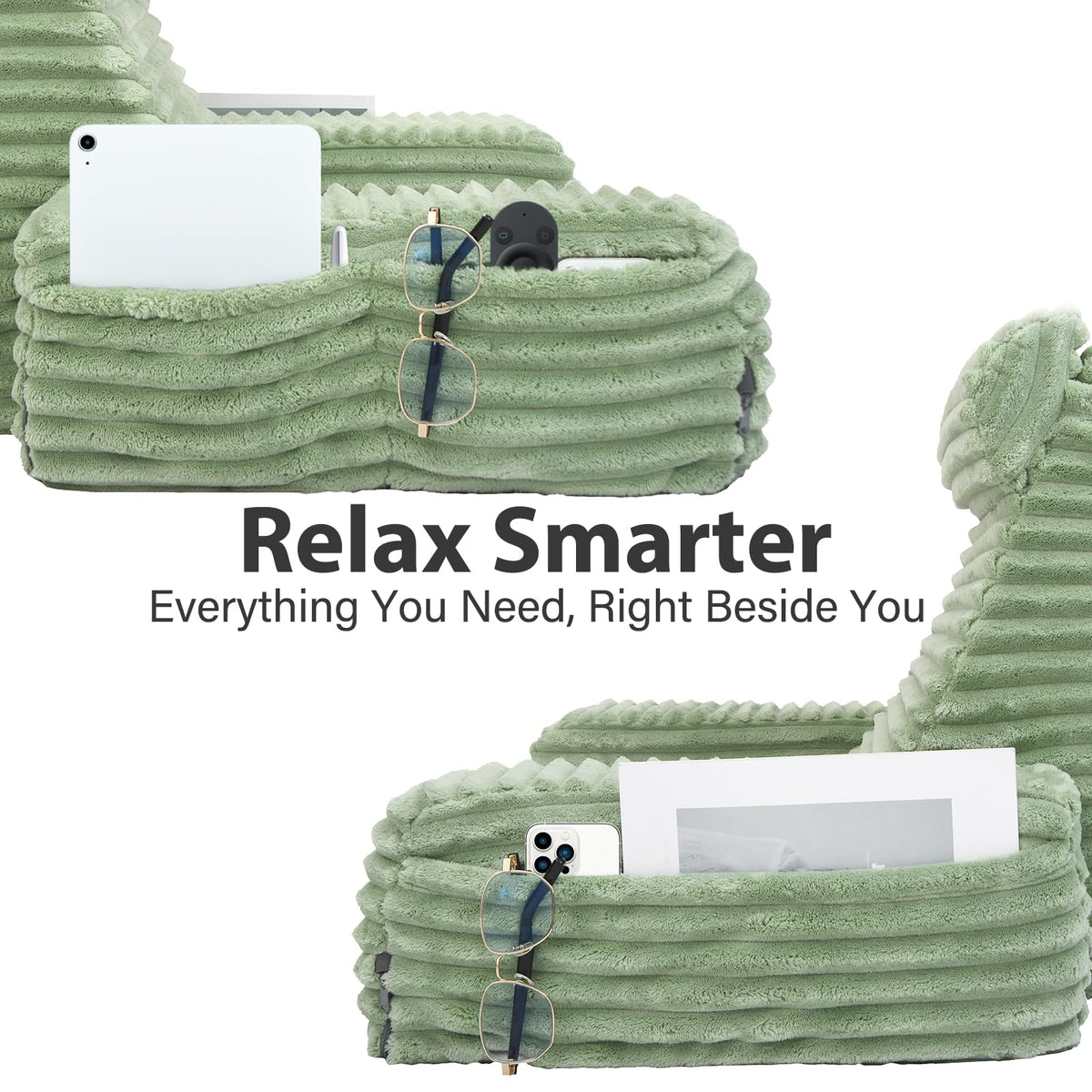 Portable back pillow with a convenient handle for moving rooms