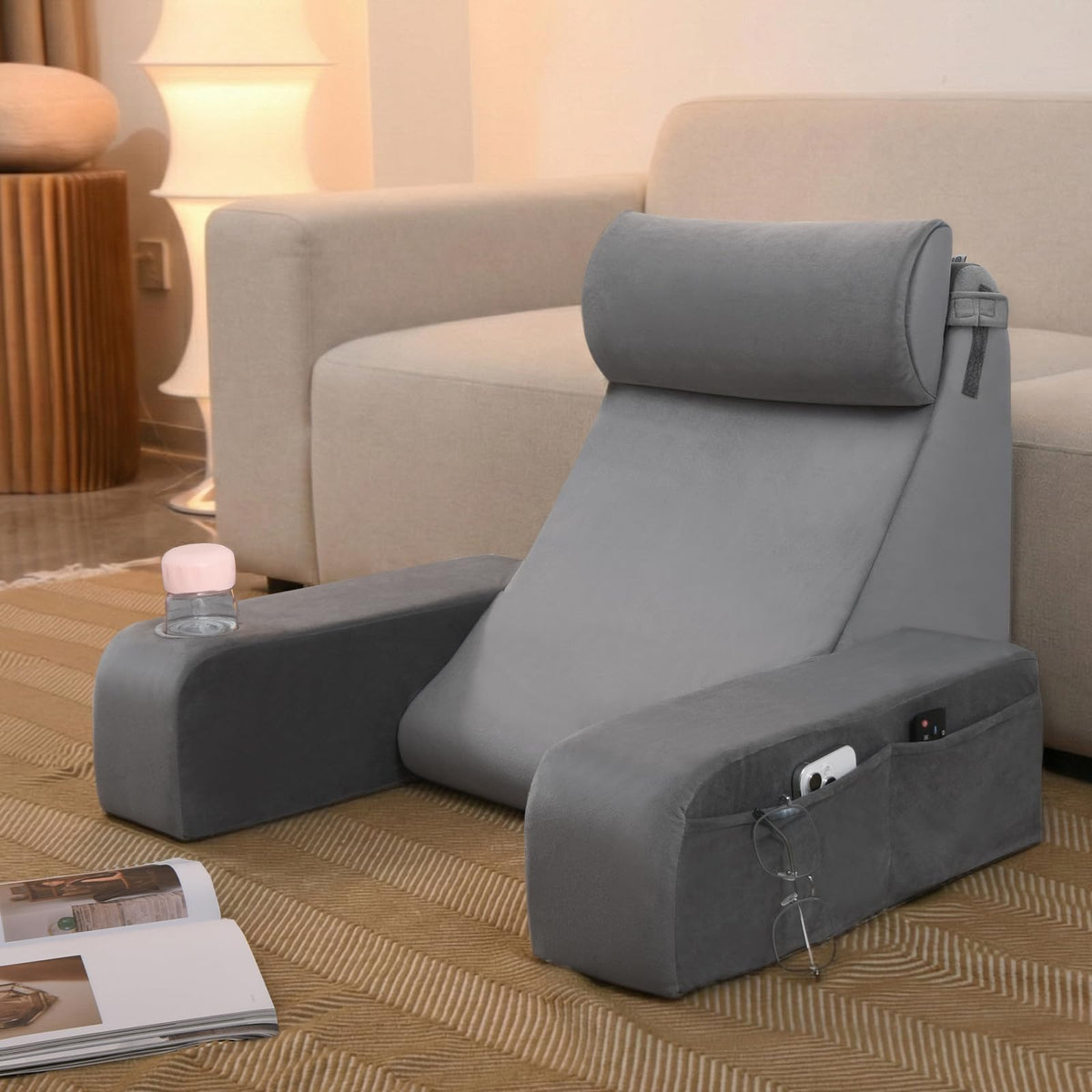 ENITYA back pillow uses high-density foam for lasting support.
