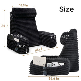 ENITYA bed reading pillow demonstrates 60-degree ergonomic design for posture.