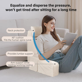 ENITYA pillow with detachable headrest and armrests for customized support.