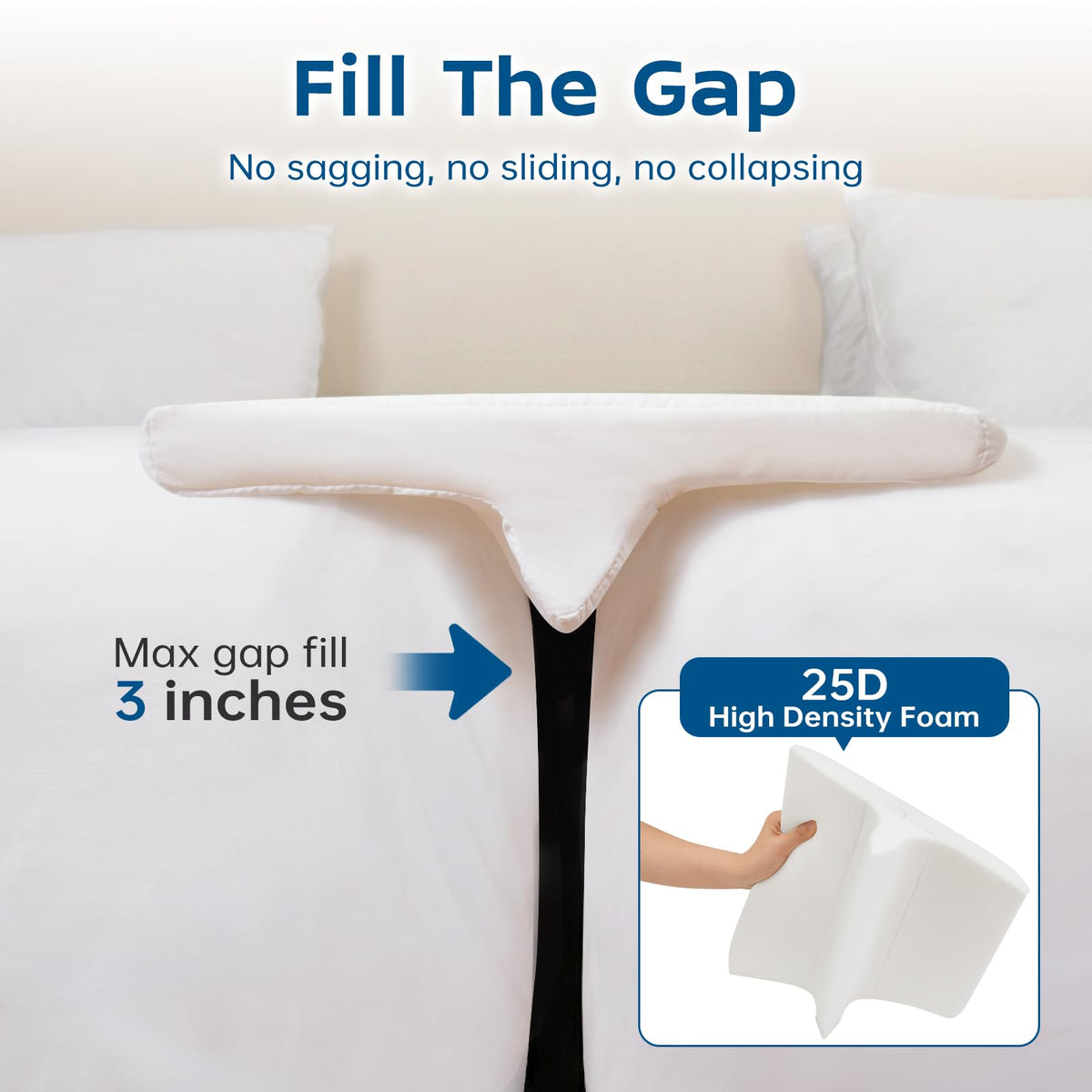 ENITYA high-density foam maintains shape for long-term support.