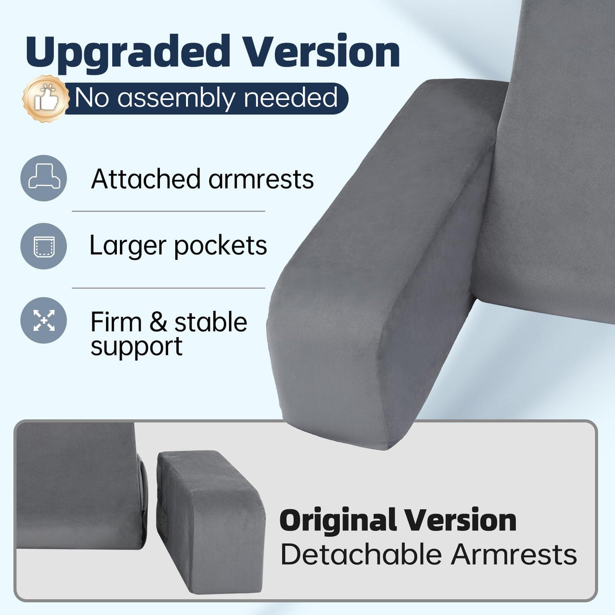 ENITYA large side pockets keep remote and book within reach