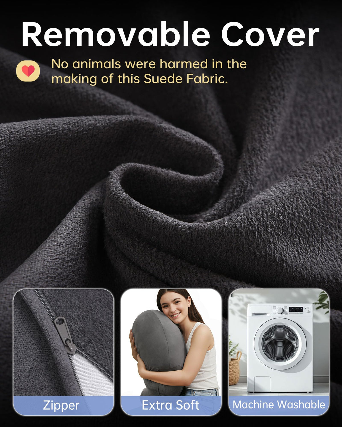 ENITYA multiuse pillow, versatile on bed, couch, or desk for gaming and reading.
