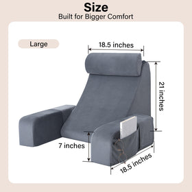 Pockets on the armrests keep remotes and snacks handy