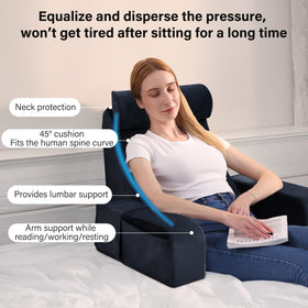 Enitya reading pillow with detachable armrests for flexible seating