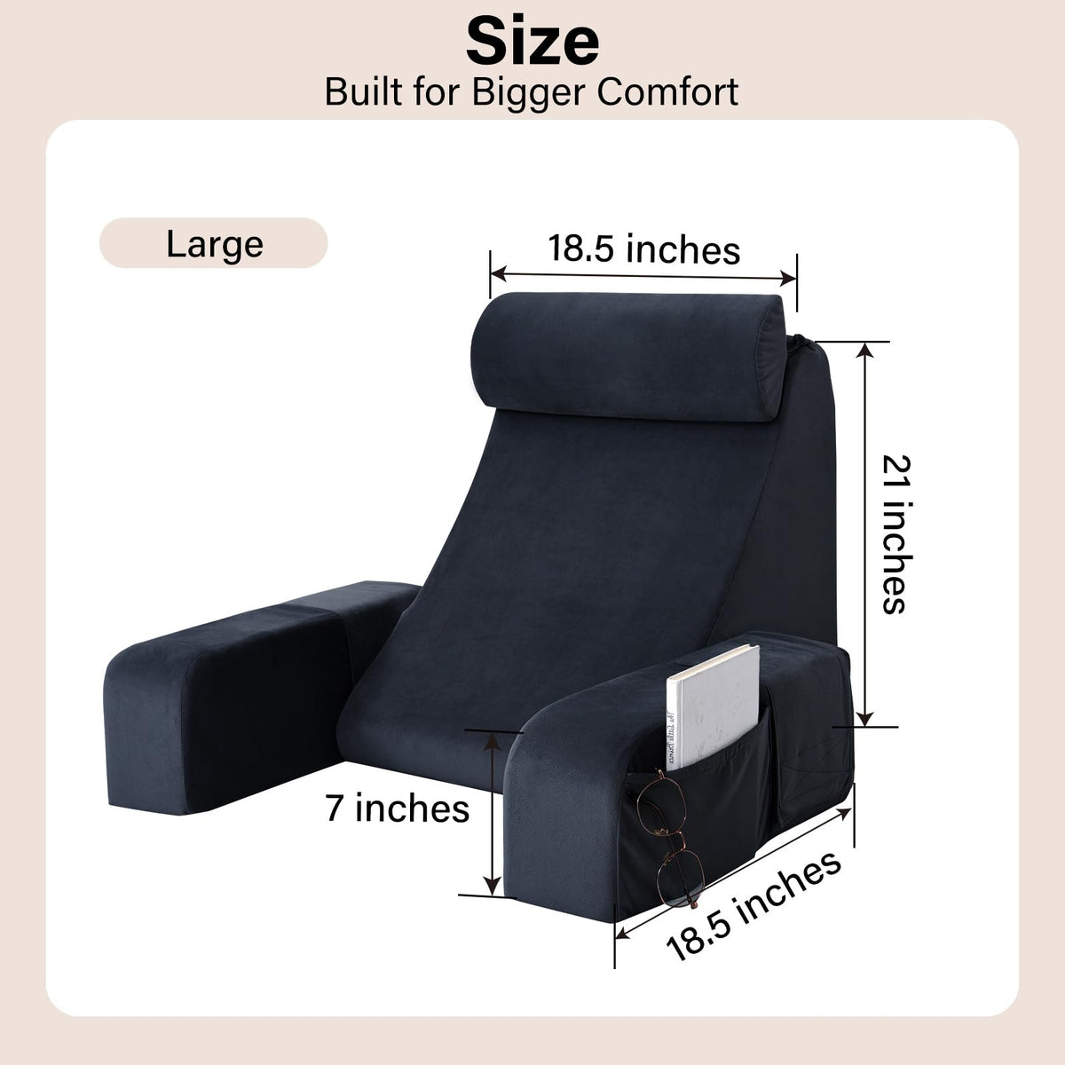 ENITYA Reading Pillow removable cover is machine-washable for easy cleaning.