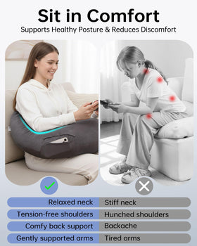 ENITYA thickened-armrests pillow, side support cushions arms for extended gaming or reading.