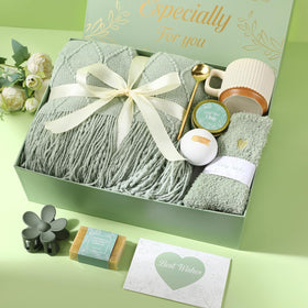 ENJOLLY Get Well Soon Gift Basket blanket for cozy warmth on chilly days