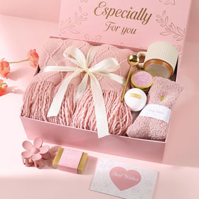 ENJOLLY Get Well Soon Gift Basket with fringe blanket for cozy evenings