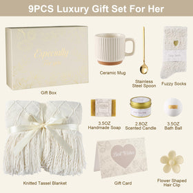 ENJOLLY ceramic mug in gift set for comforting hot drinks.