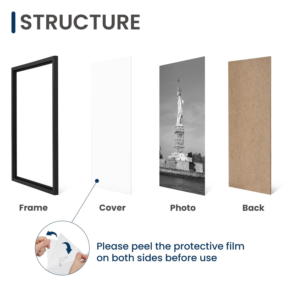 ENJOYBASICS 12x18 frame hanging vertically or horizontally for versatile layouts