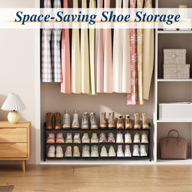 ENJOYBASICS metal frame fully expanded stores up to 18 pairs in a neat entryway