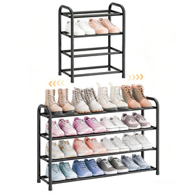 ENJOYBASICS 4-tier expandable shoe rack in closet for organized storage