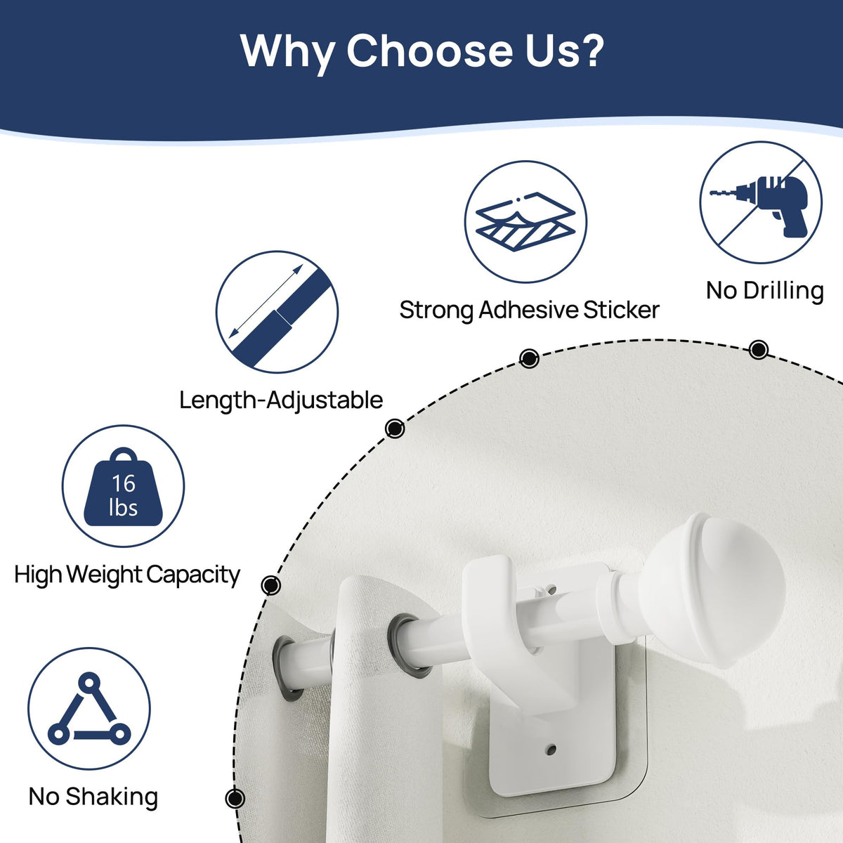 ENJOYBASICS adjustable rod extends 27 to 65 inches for flexible spacing.