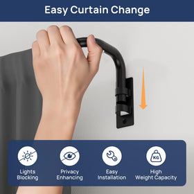 ENJOYBASICS adjustable curtain rod telescopes to fit 66–120 inch windows