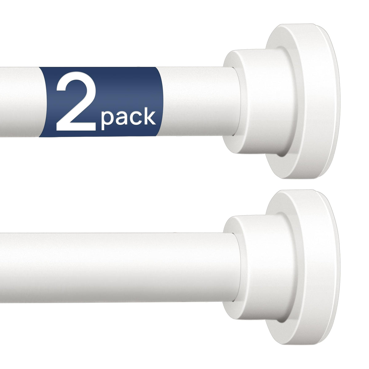 ENJOYBASICS adjustable tension rod extended to 66 inches for wide window use.