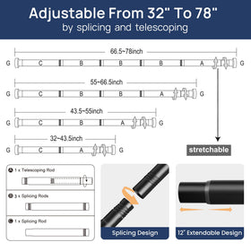 ENJOYBASICS anti-slip end design keeps rod stable during daily use.