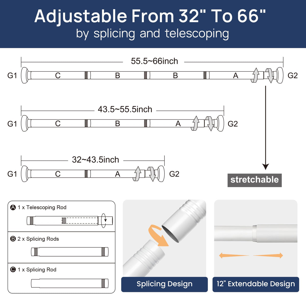 ENJOYBASICS anti-slip end-design keeps rod steady during use.